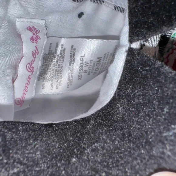 Vintage style Bonnie Jean Baby Black Gingham Baby Christmas Party Dress 0-3 Mon - Picture 12 of 15